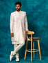 Men's Purple Imported Jacquard Indo With Kurta Pyjama Set